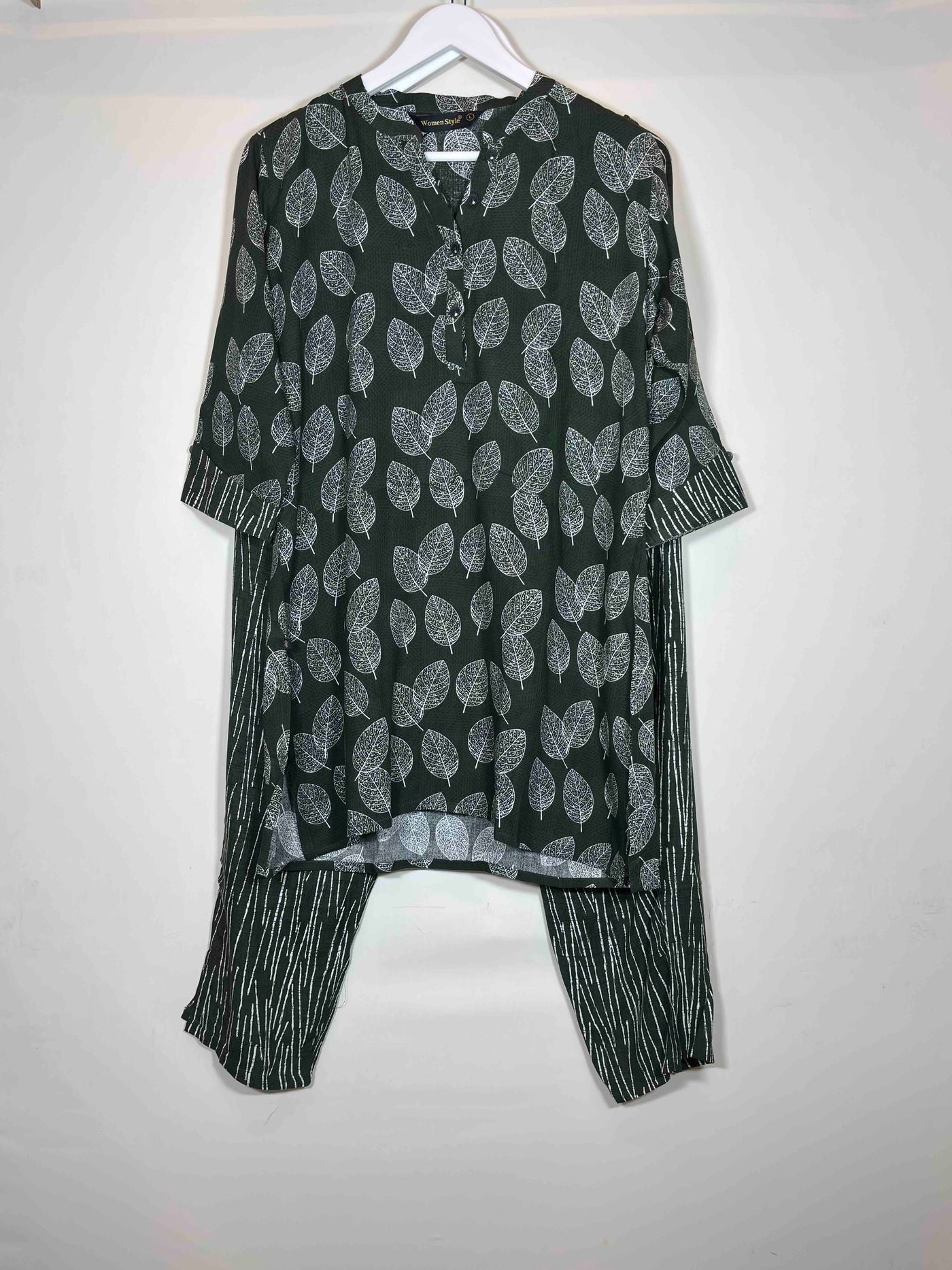 women-style-nightwear-cotton-kurti-set-3-4-sleeves-full-length-m-6xl-ks1011-08-07-25
