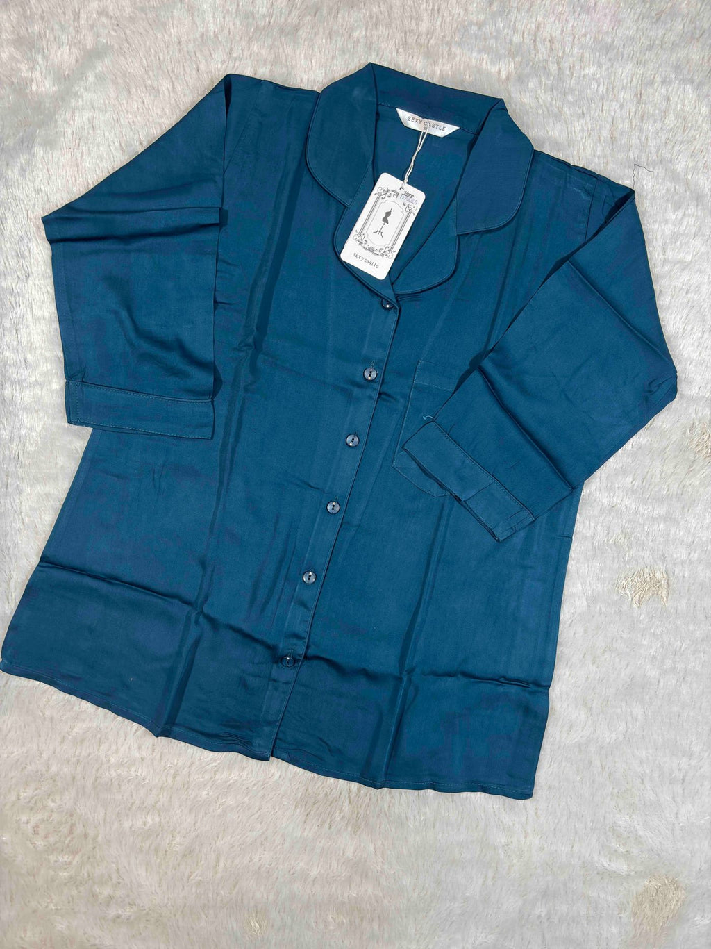 sexy-castle-nightsuit-3-4-sleeves-shirt-full-length-solid-m-2xl-01-04-26 TEAL