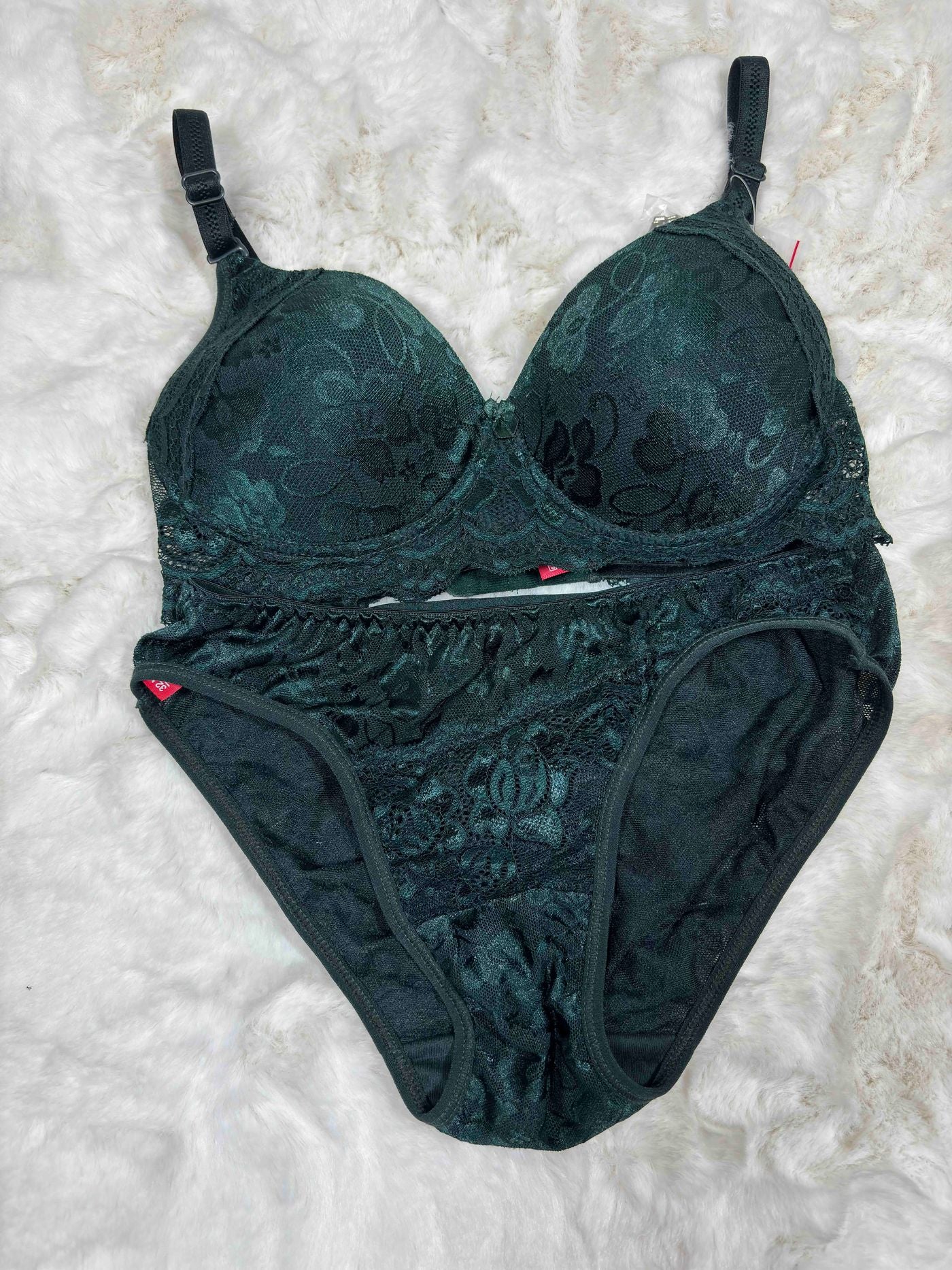 Scan Lingerie Lacy Set Full Coverage Padded Low Coverage Low Waist Solid 32/80 Engage Set 17/01/26