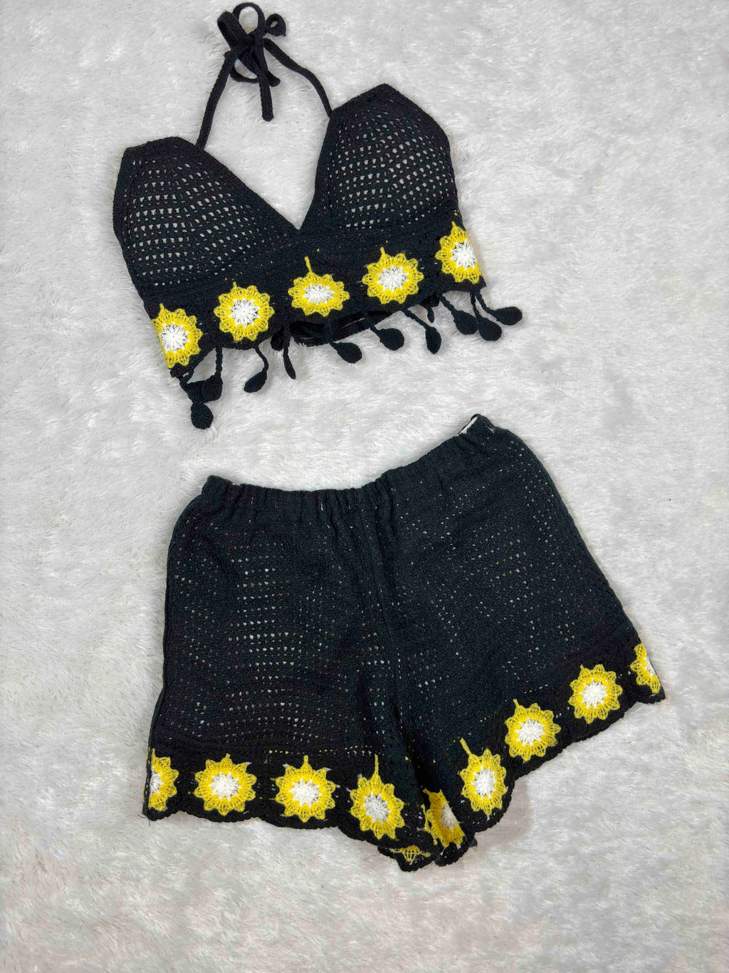 Crochet Beach Wear Full Coverage Padded Shorts Solid S-2XL 24/04/26 3