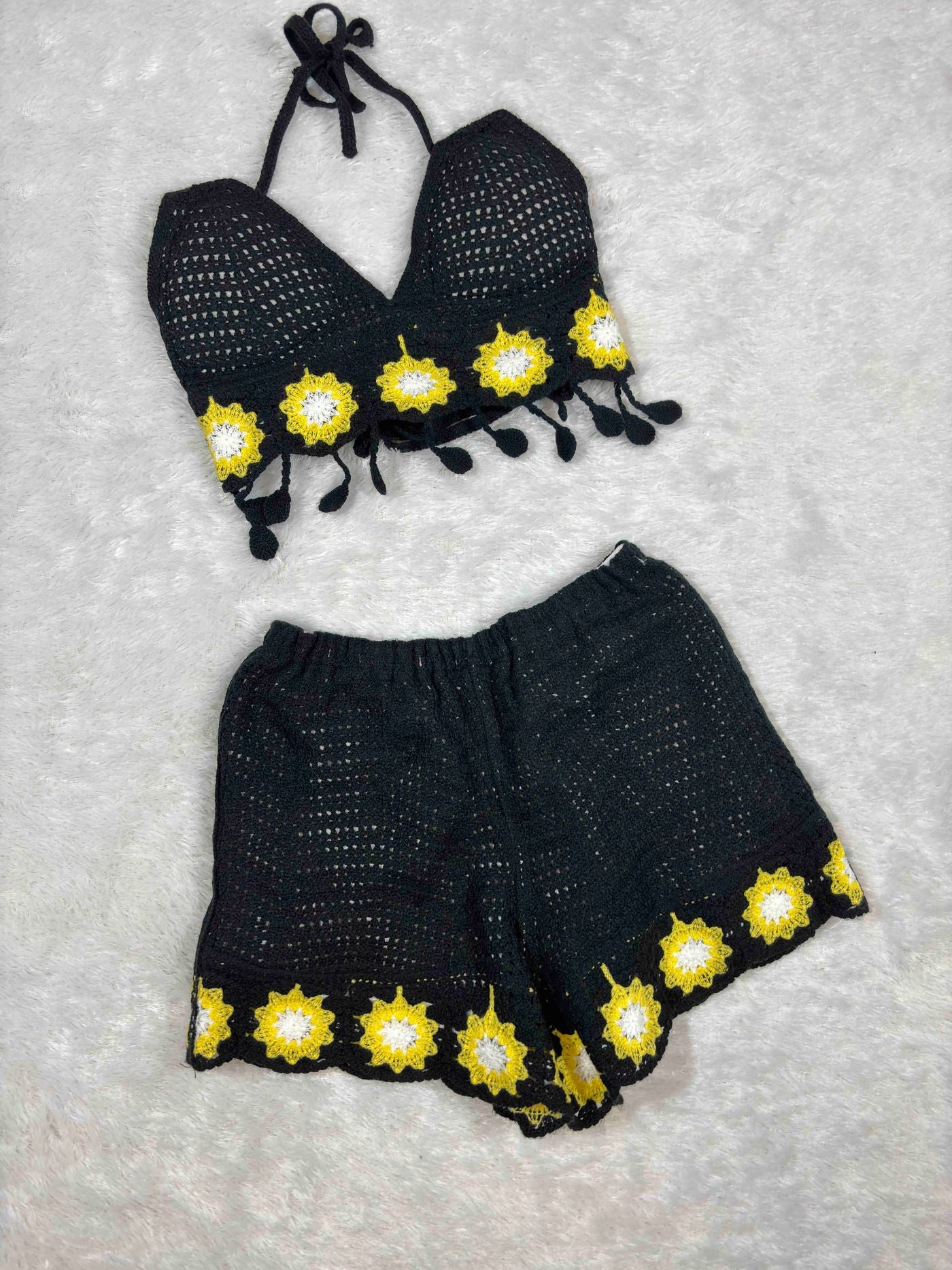 Crochet Beach Wear Full Coverage Padded Shorts Solid S-2XL 24/04/26 3
